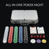 Set 200-pcs 5 HEITOK Texas Hold'em Poker Chip with Aluminum Carrying Case & Professional Weight Chips Plus Poker Dice