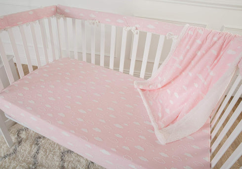 28" 52", Cozy 3D American Baby Company Heavenly Soft Chenille Fitted Crib Sheet x Warm and Neutral Chenille Sheet, Pink