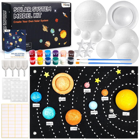 Pllieay Solar System Model Kit for School Science Projects, DIY Felt Backdrop