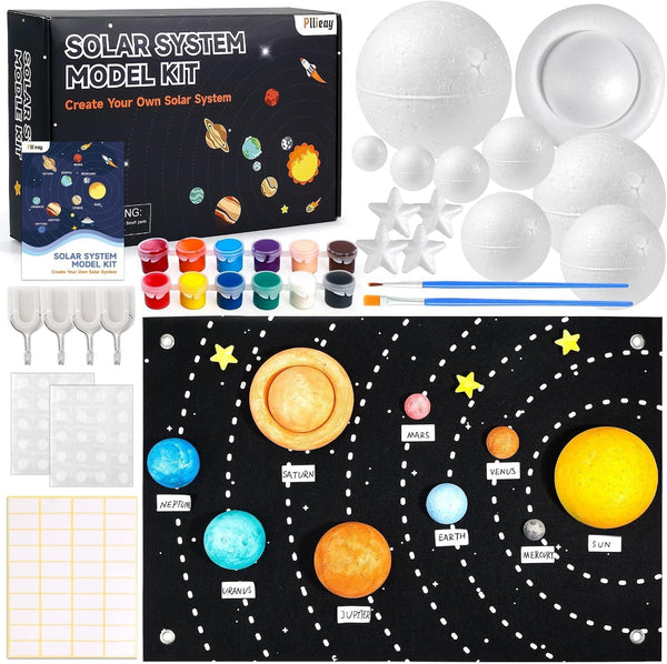 Pllieay Solar System Model Kit for School Science Projects, DIY Felt Backdrop
