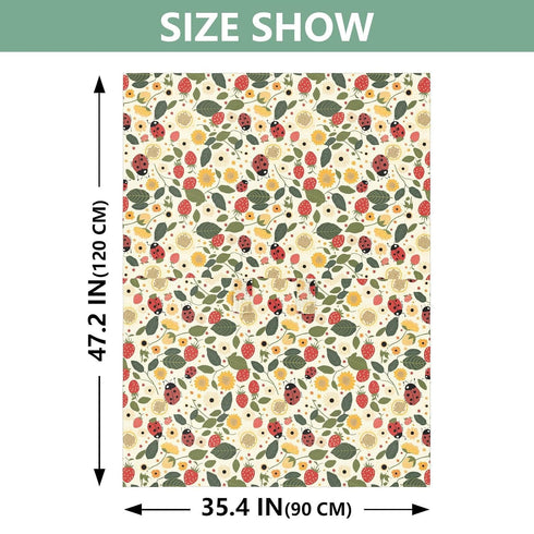 Dalzium Ladybug and Strawberry Fruits Car Seat Cover Baby, Carseat Canopy Cover for Girl Boy, Breathable Baby Carrier