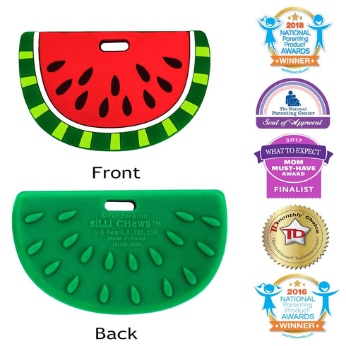 BPA Free Watermelon Fruit Teethers for Babies, Happy Baby Food Teether, Infant Toddler Silicone Chewing Toy