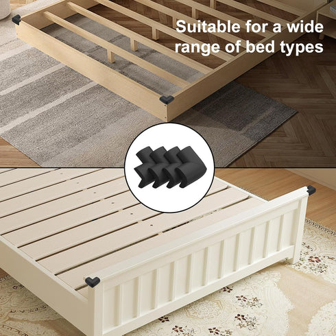 Wome 4 Pack (4, Bed Frame Corner Protector Black: Foam Rubber Guards Bumpers for Bed Table Cabinet Corner Safe Impact