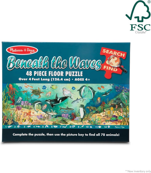Melissa & Doug Search and Find Beneath the Waves Floor Puzzle, 48 pcs, over 4 feet long
