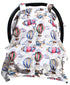 Dear Baby Gear Deluxe Car Seat Canopy - Infant Car Seat Cover - Opal Blue 40"x30" - Covers for Car Seats (Airplanes,