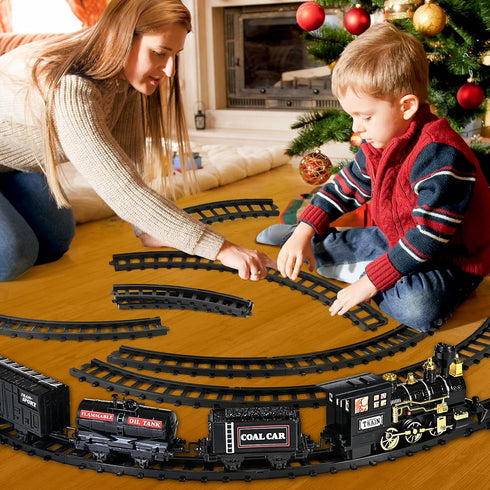 Set Sets 3 4 5 6 7 8 Train for Kids, Train Toy w/Steam, Light & Sounds, Christmas Train for Under The Tree, for Year