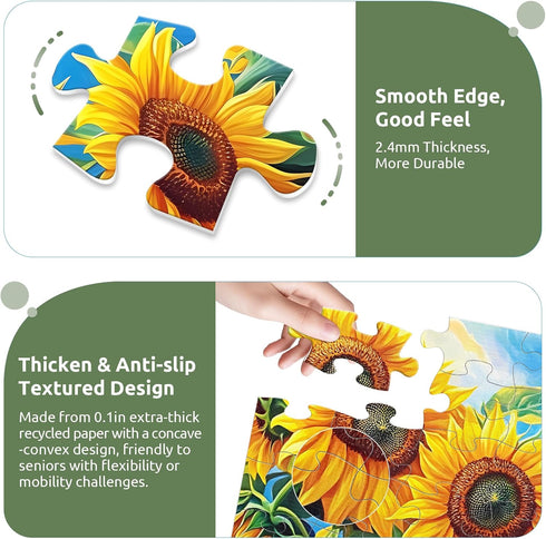6 Pack 36 6 Large Piece Puzzles for Seniors, Dementia Alzheimer's Products Activities for Elderly Adults,Alzheimers
