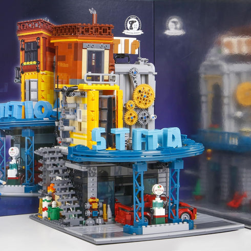 1859PCS City Serving Station Mini Building Blocks, Creative Street View Architecture Sets for 14+ Boys, Girls, or Adults