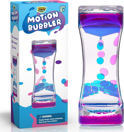 YoYa Toys Liquimo - Liquid Motion Bubbler 1 Pack, Sensory Fidget Toy for Kids & Adults, Hourglass Bubble Timer