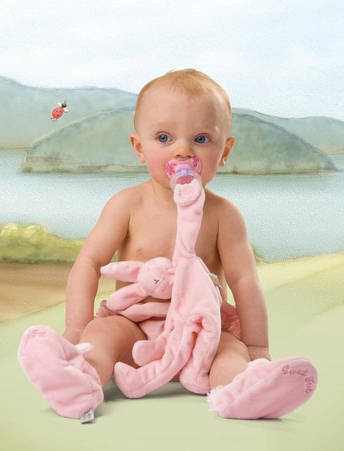 Bunnies By The Bay "Blossom" Bunny Silly Buddy - Plush Toy with Velcro Loop, 10"