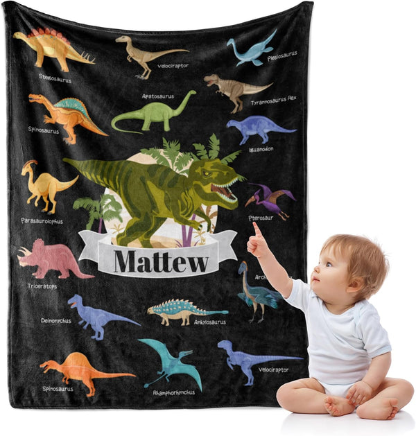 J&SBGFT Personalized Baby Blanket, Custom Name Blanket for Boys & Girls, Toddlers to
