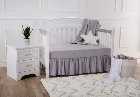 28" 52", Cozy American Baby Company Heavenly Soft Chenille Fitted Crib Sheet x Warm and Neutral Chenille Sheet, Steel