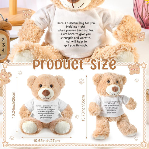 A Bear Hug Gift Get Well Soon Bear Gift Plush Stuffed Animal Bear Hug Thinking of You Sympathy Gift for Women Kids Condolences Memorial Loved(Khaki)