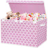 homyfort Toy Box for Girls, Large Toy Chest Organizers with Flip-Top Lid & Divider, Pink