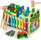 6 in 1 Wooden Montessori Toys for 1 Year Old - Whack-A-Mole Hammering Pounding Toy with Xylophone, Educational Gift