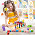 Montessori Preschool Educational Wooden Toys for Toddlers, Lacing Beads & Stacking Blocks Gifts for Kids
