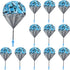 10 Pcs Parachute Toy, Camo Blue Parachute Men Toy, Tangle Free Throwing Hand Throw Outdoor Flying Gifts