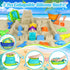 34Pcs Set 2 3-12 Beach Toys, Dinosaur Sand Toys for Kids Toddlers, Sandbox Toys with Collapsible Beach Bucket, Mesh