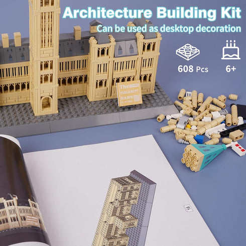 Oichy Building Blocks Set, Parliament Hill Architecture Model Kits, 608 PCS Creative Toy for Adults and Kids