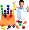 Foam Peg Board Toy - 36 Pegs, Foam Board, Lacing String, Storage