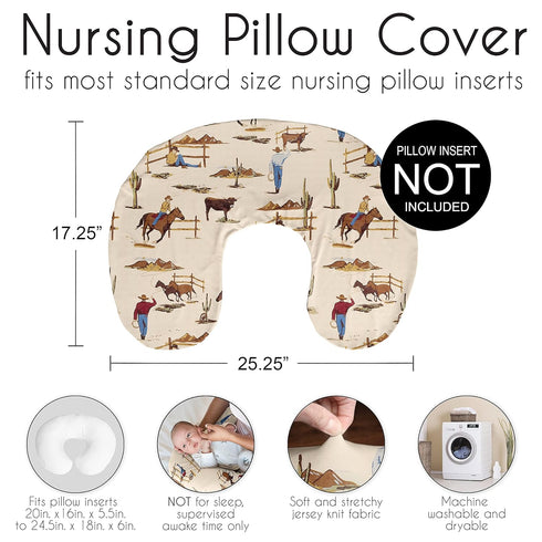 Country Sweet Jojo Designs Wild West Cowboy Nursing Pillow Cover Breastfeeding Pillowcase for Newborn Infant Bottle