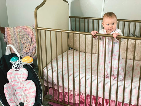 BaeBae Goods 3 Pack, Fitted Baby Crib Sheets for Girls, Soft and Breathable Jersey Cotton, Pink and White, Cute Girly