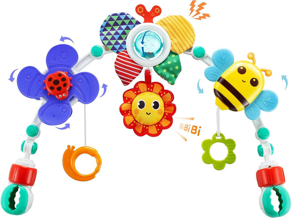 Adjustable Arch Bassinet Toys for Infants & Toddlers, Stroller Arch with Fascinating Toys for Motor Skills