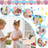 2-4 4-8 maysida Rechargeable Wooden Kids Cash Register with Scanner, Pretend Play Cash Register Toy with Fake Money