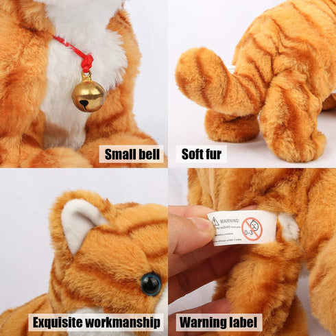 Smalody Interactive Plush Toys, Novelty Sound Control Electronic Cat Electronic Pets Robot Cat Gift for Children