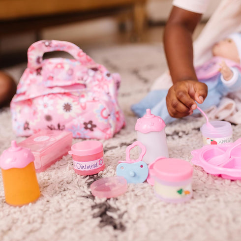 7.30 11.20 14.30 Melissa & Doug Doll Feeding and Changing Accessories - Bib, Bag, Diaper, Wipes, Utensils, Bottles high
