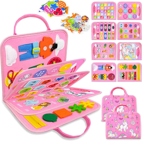 Walenty Busy Board Montessori Toys for Toddler Girl Birthday Gifts, Busy Book