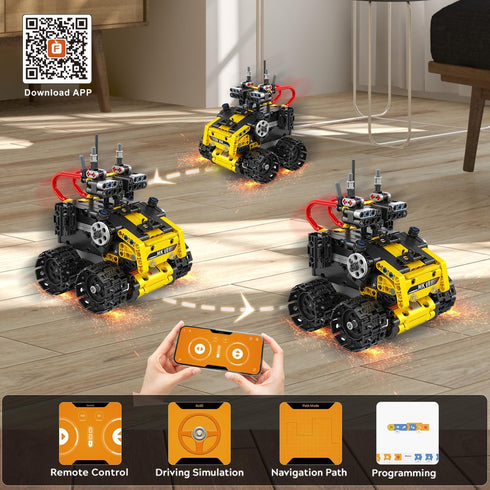 5 1 10+ (560 CUBIMANA Robot Building Toys for Kids - in Remote- & App-Controlled Robots Toy, RC Wall/Engineering/Mech