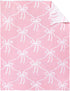 Cozy 30 40 Inches SmoothNovelty Pink Bow Knit Swaddle Blanket for Girls, Cotton Soft Lightweight Receiving Swaddle Crib