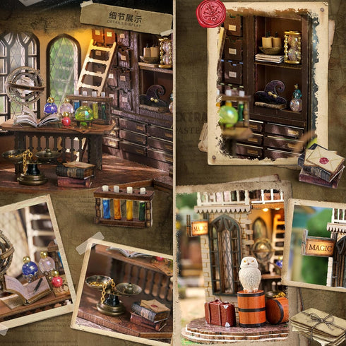 Spilay DIY Miniature Dollhouse Wooden Furniture Kit, Handmade Modern Model with Dust Cover, 1:24 Scale
