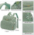 Bevkois Backpack Small Diaper Bag Quilted Mini Baby Crossbody Diaper Bag Tote for Mom and Baby Girls Boys (Matcha