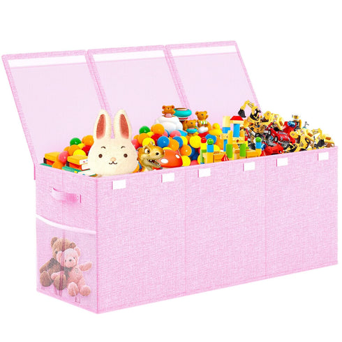 Beadsky Extra Large Toy Box Toddlers Chest with Lids, Collapsible Sturdy Toy Storage