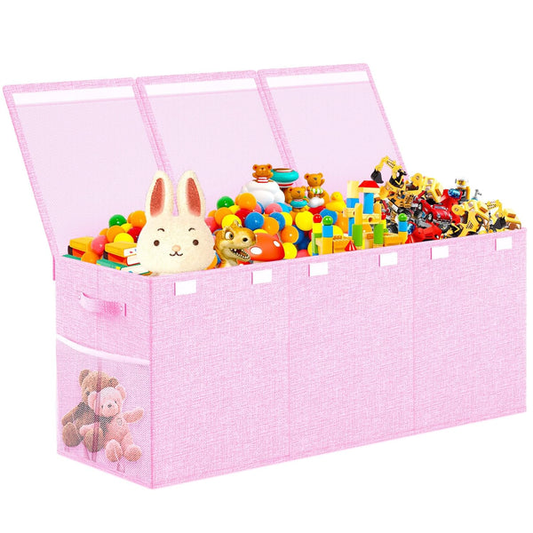Beadsky Extra Large Toy Box Toddlers Chest with Lids, Collapsible Sturdy Toy Storage