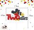 Glitter Twodles Cake Topper, Mouse Birthday Cake Decor for Second Birthday Party Supplies