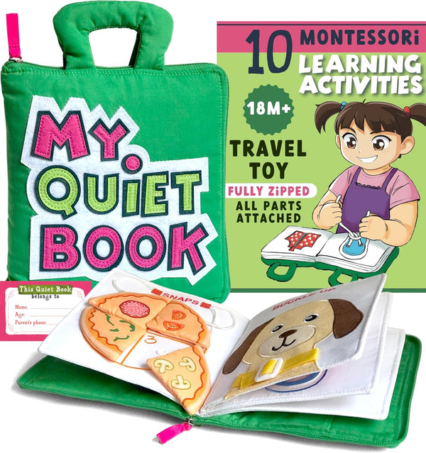 BAVY My Quiet Book - Toddler Plane Activities, Car Airplane Montessori Busy
