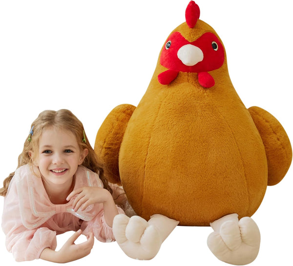 IKASA Giant Chicken Stuffed Animal Plush Toy, 25.5" Huge Size, Jumbo Soft Fluffy Plushie, Gifts for Kids