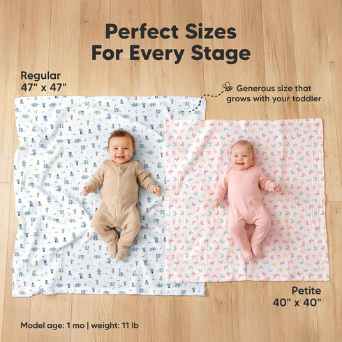 3-Pack 47x47 Muslin Swaddle Blankets for Newborns Boy,Girl Large Cotton Muslin Baby Blanket, Nursery Swaddling