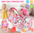 ALLROAD Set 12.5'' 2 3-5 4-6 5-7 Baby Doll Stroller Toy with Doll and Accessories- Doll Clothes, Diaper, Dining Chair