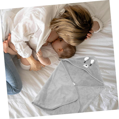 BESPORTBLE Hooded Bath Towel for Baby and Toddler Super Soft Absorbent Bath Cape Cartoon Design Hooded Towel for Boys
