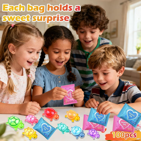 100 Pcs Mini Turtle Blind Bags for Kids - Glow in The Dark Resin Turtles Collectible Sea Turtle Toys for Party Favors