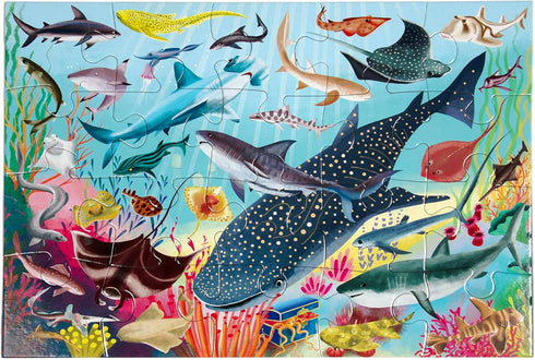 eeBoo: Sharks & Friends - 20 Piece Puzzle - 15 x 11 Kids Jigsaw, Glossy Pieces, Ages 3+