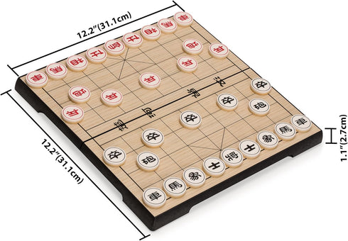 Yellow Mountain Imports Chinese Chess (Xiangqi) Magnetic Travel Set - Compact Folding Board Game