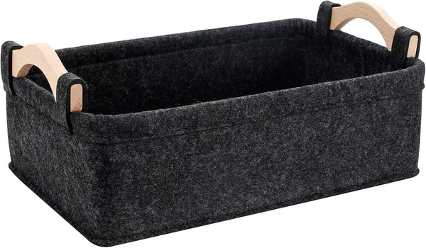 Small Gray Storage Baskets – Fabric Storage Bins for Living Room, Kitchen, Playroom, and Bathroom