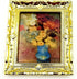 Dollhouse Miniature Decoration Accessories, 1:12 Painted Wooden Frame Mural with Girl and Cat (B)