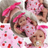 BABESIDE Reborn Baby Doll Clothes, Cherry Pattern Outfits for 17-22 Inch Baby Dolls with Headband