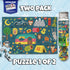 MicroPuzzles “Happy Campers” 2-Pack - Mini Puzzles for Adults, 150 Piece Small Puzzles for Adults and Teens - 4” x 6” Inch, Compact and Challenging Portable Jigsaw Puzzles for Travel and Relaxation